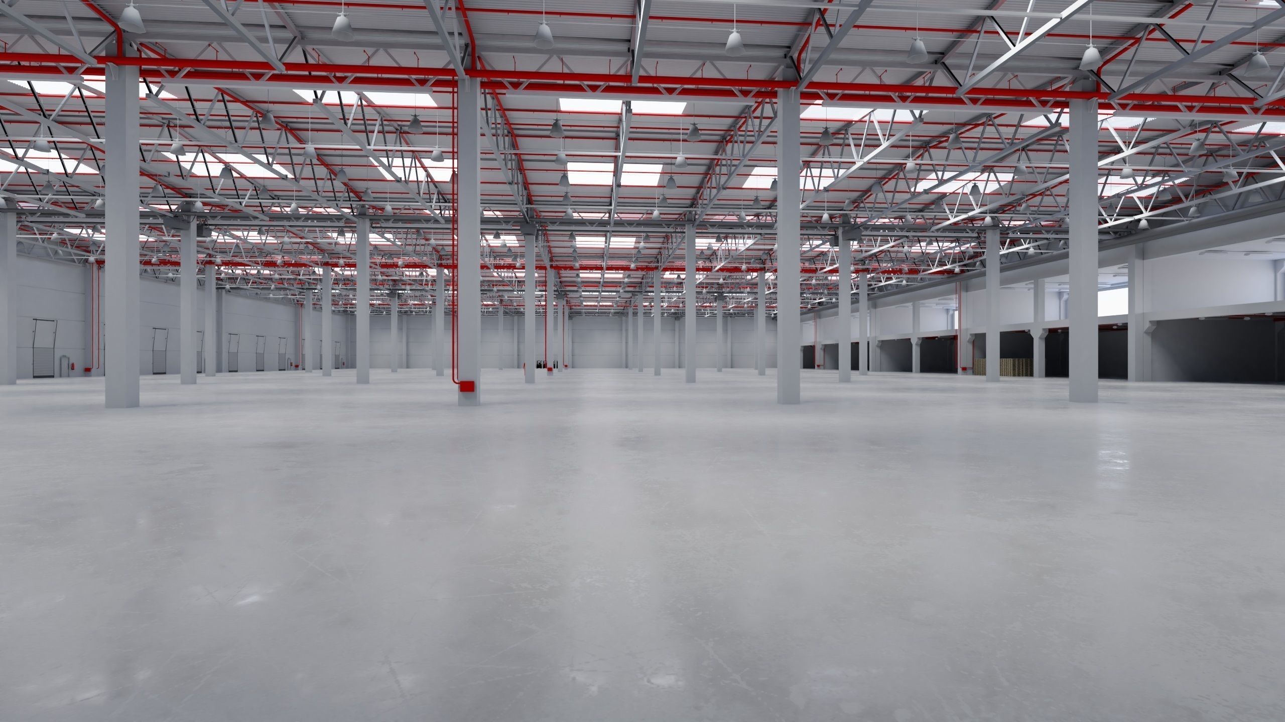 Industrial Warehouse Interior 8 Low-poly 3D model_3