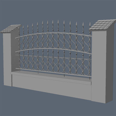 Fence for exterior visualization 3D model_1
