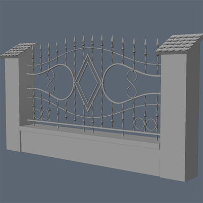 Fence for exterior visualization 3D model_1