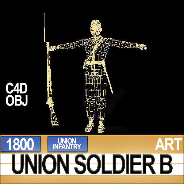 Civil War Union Soldier B Infantry 3D model_16