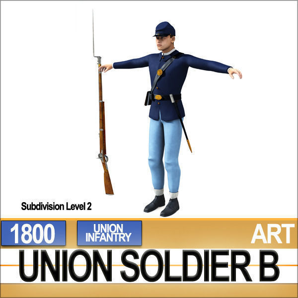 Civil War Union Soldier B Infantry 3D model_14