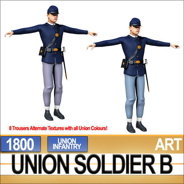 Civil War Union Soldier B Infantry 3D model_10