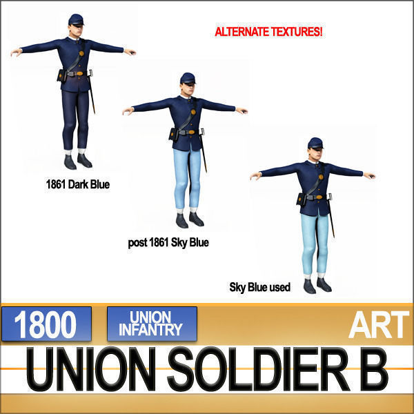 Civil War Union Soldier B Infantry 3D model_8