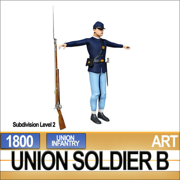 Civil War Union Soldier B Infantry 3D model_12