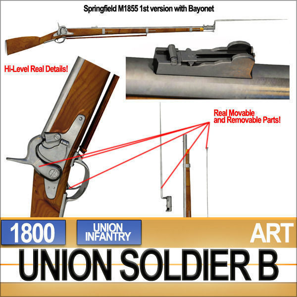 Civil War Union Soldier B Infantry 3D model_13