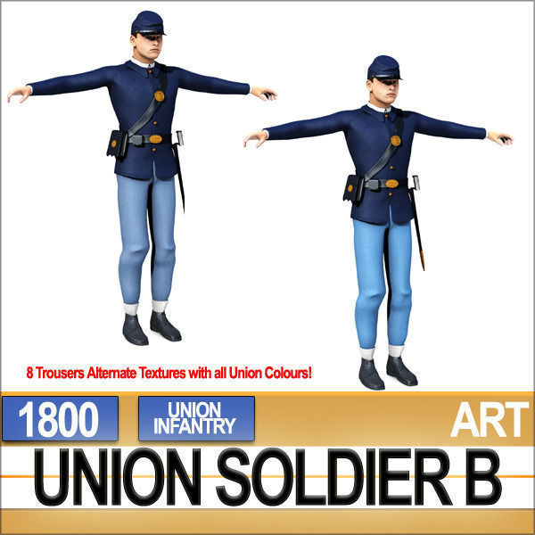 Civil War Union Soldier B Infantry 3D model_11