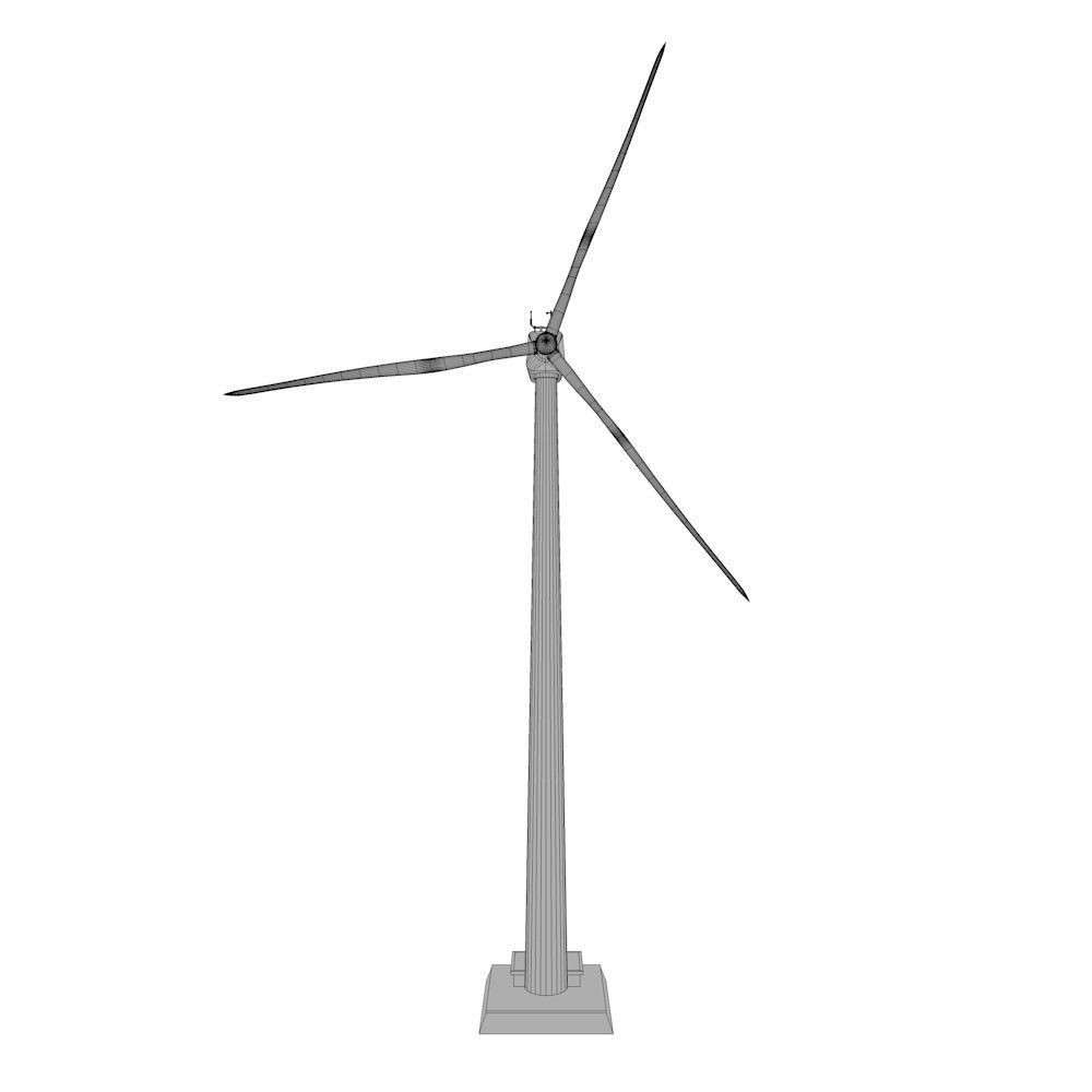 Wind turbine Low-poly 3D model_8