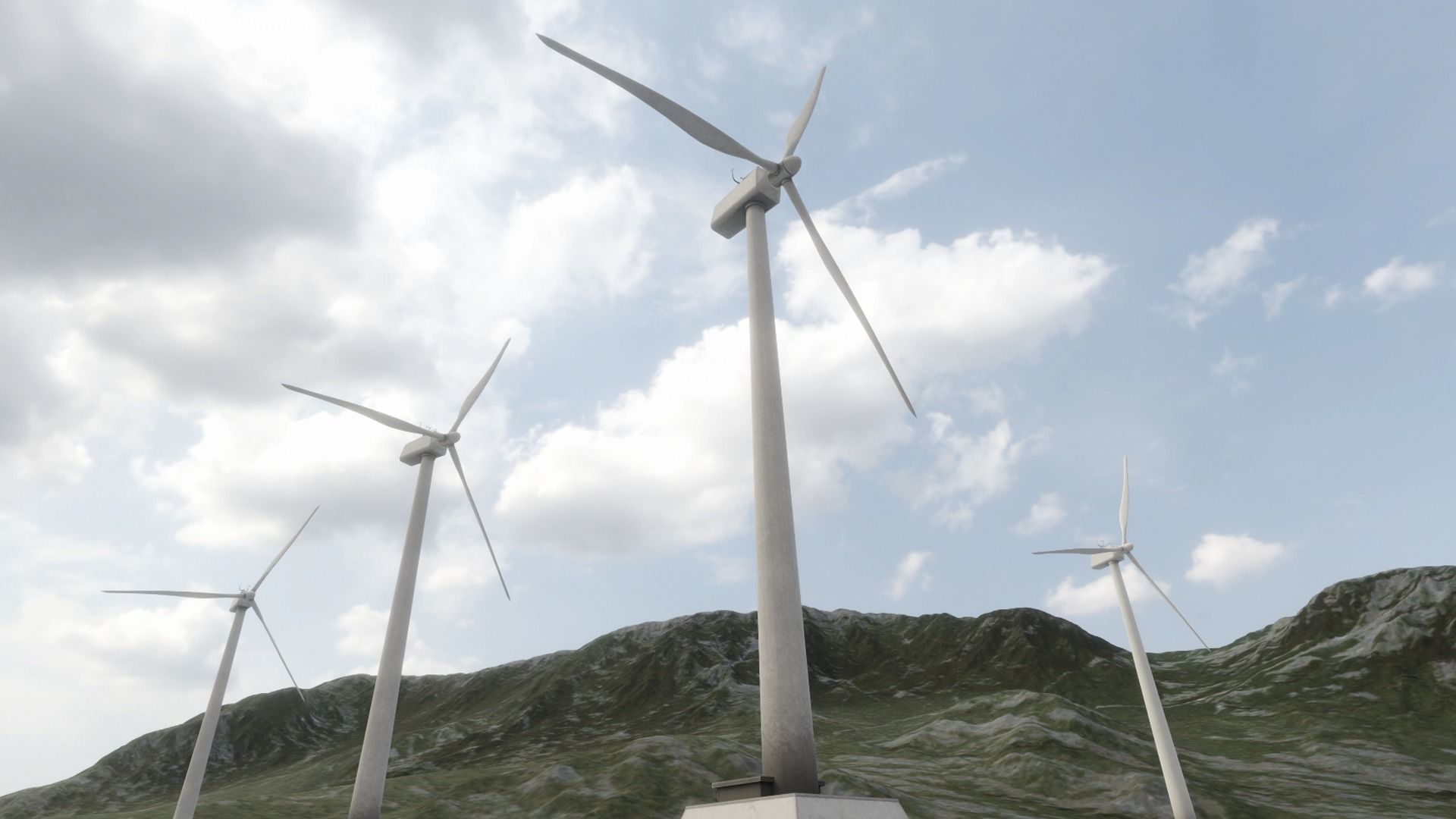 Wind turbine Low-poly 3D model_7