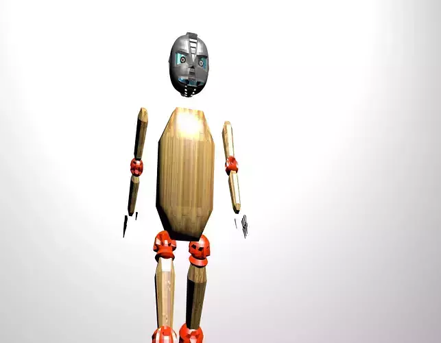 techno bot Low-poly 3D model