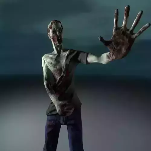 Zombie thin Lowpoly Low-poly 3D model