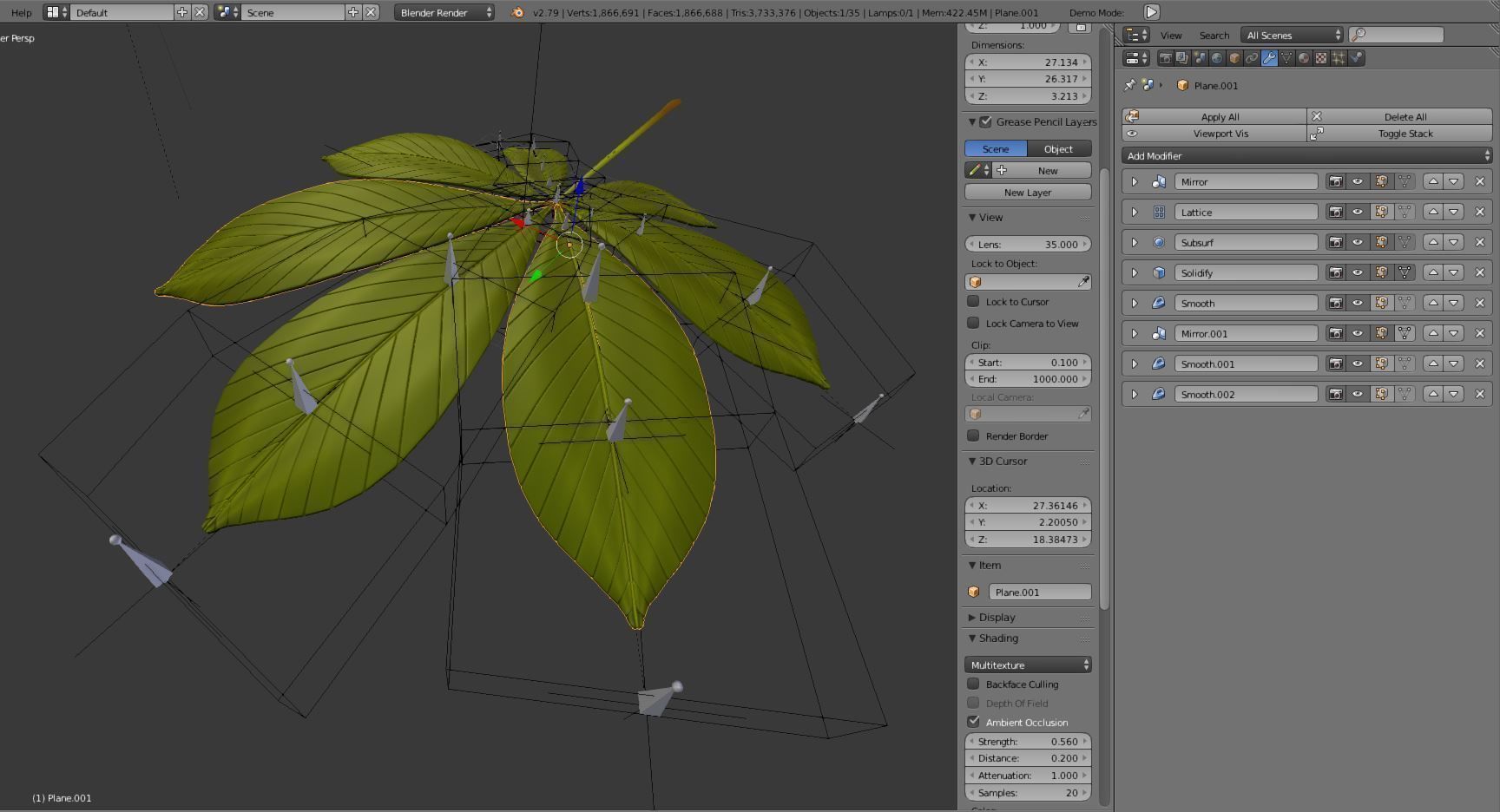 Chestnut Leaf High-Poly 3D model_1