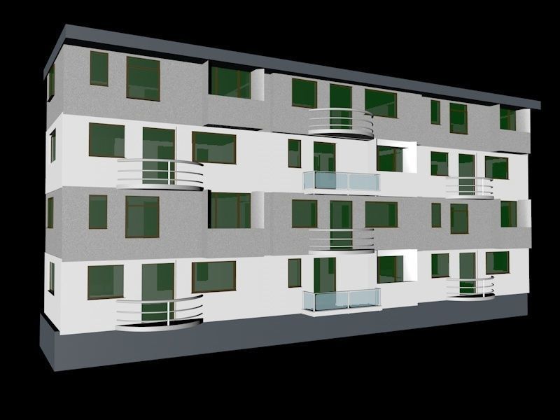 Apartment Building 3D model_1