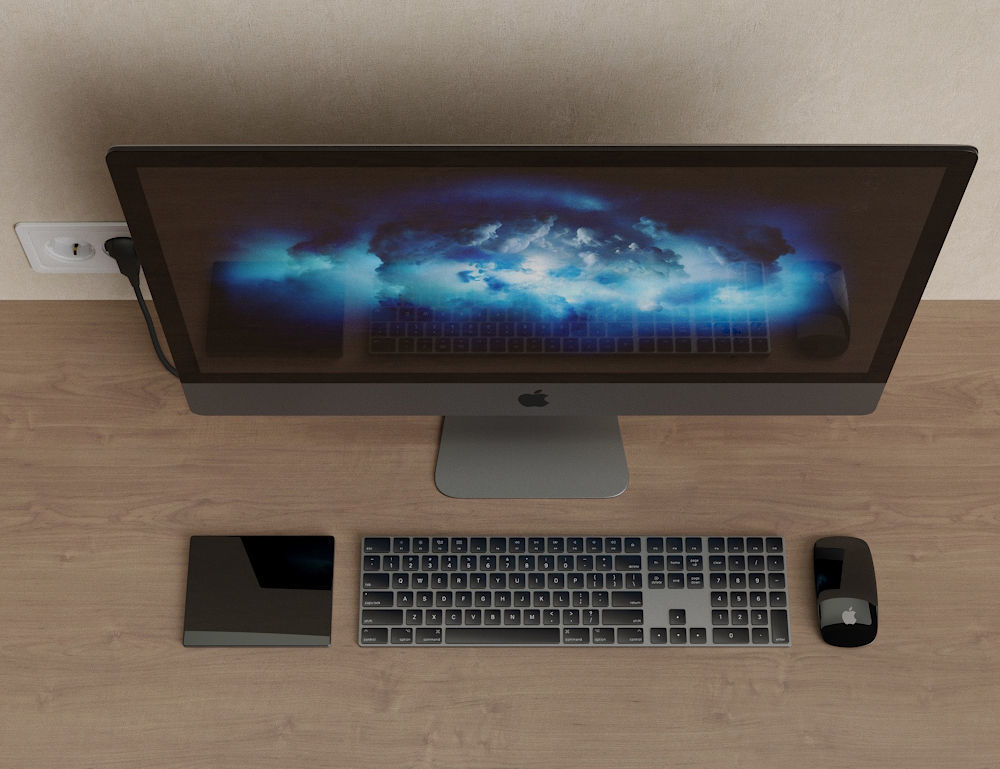 Apple iMac Pro Space Gray 3D model_1