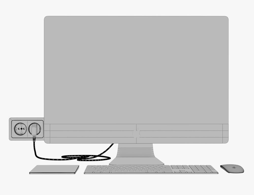 Apple iMac Pro Space Gray 3D model_3