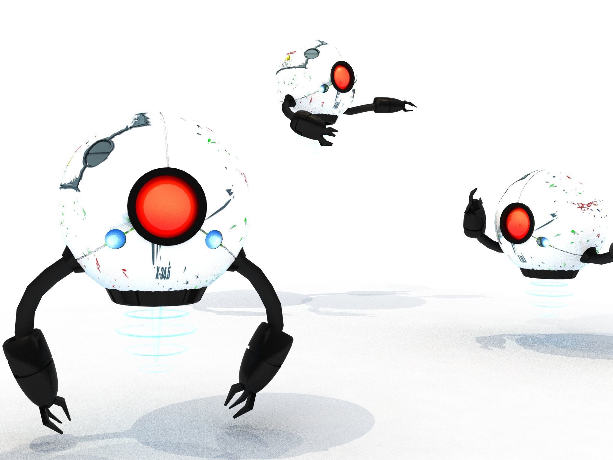 Sci Fi High Quality Drone Low-poly 3D model_2