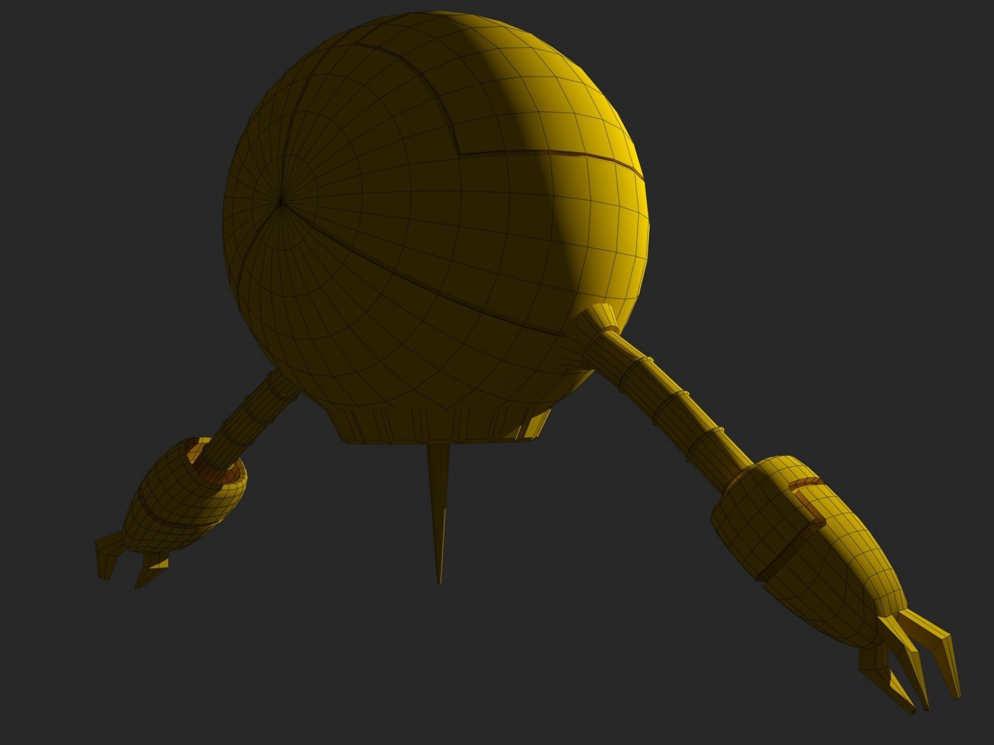 Sci Fi High Quality Drone Low-poly 3D model_8