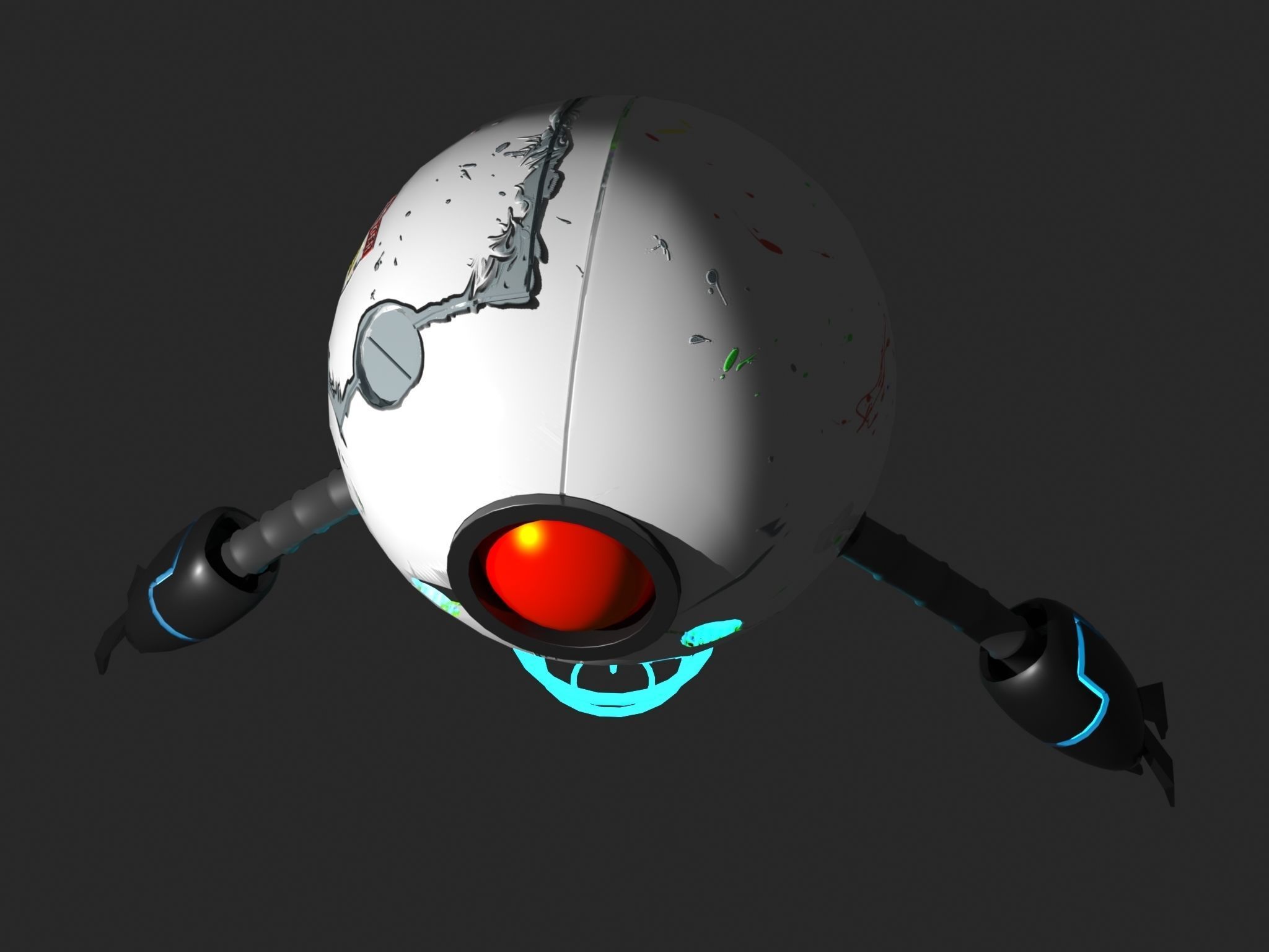 Sci Fi High Quality Drone Low-poly 3D model_6