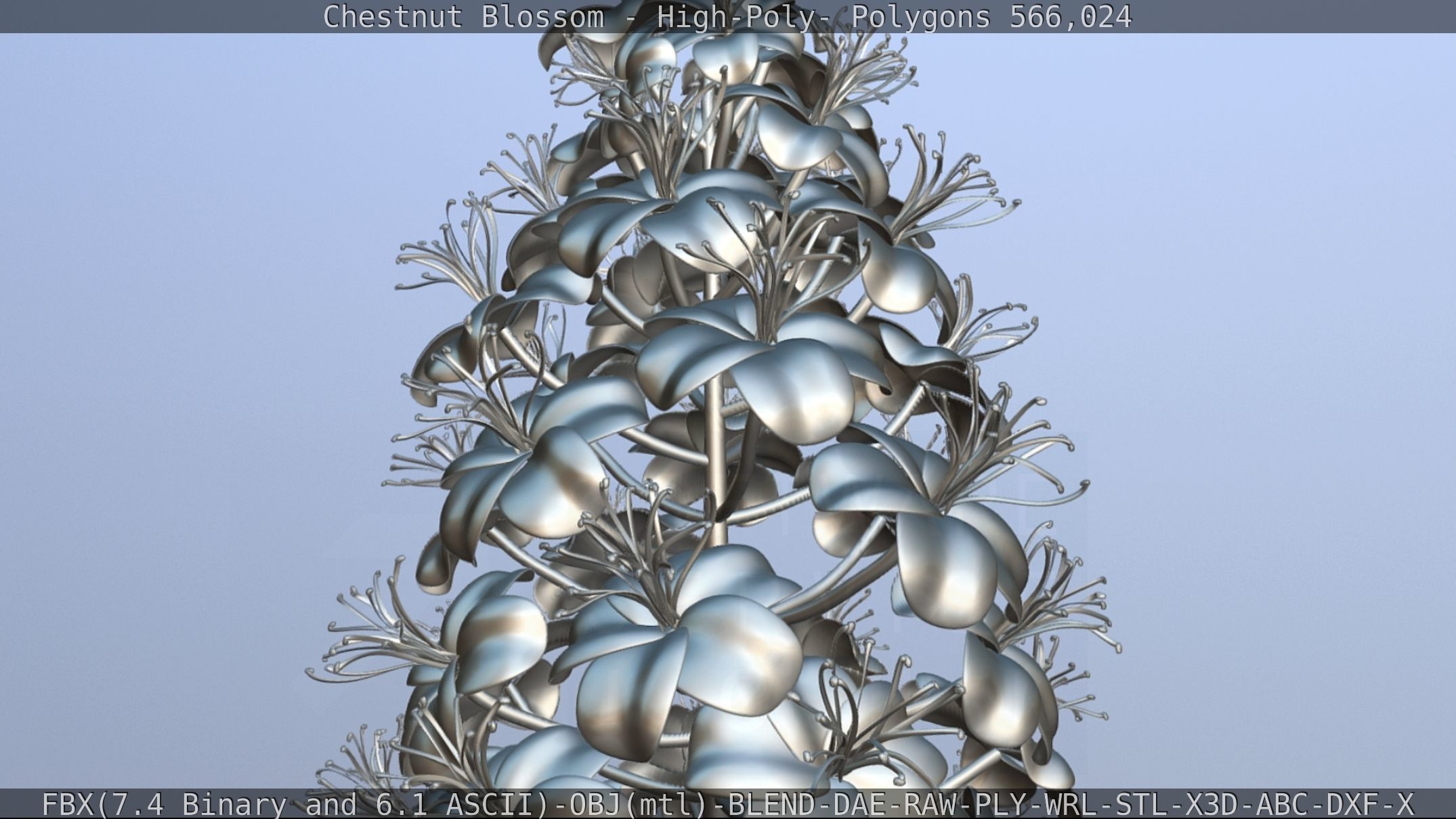 Chestnut Blossom High-Poly 3D model_103