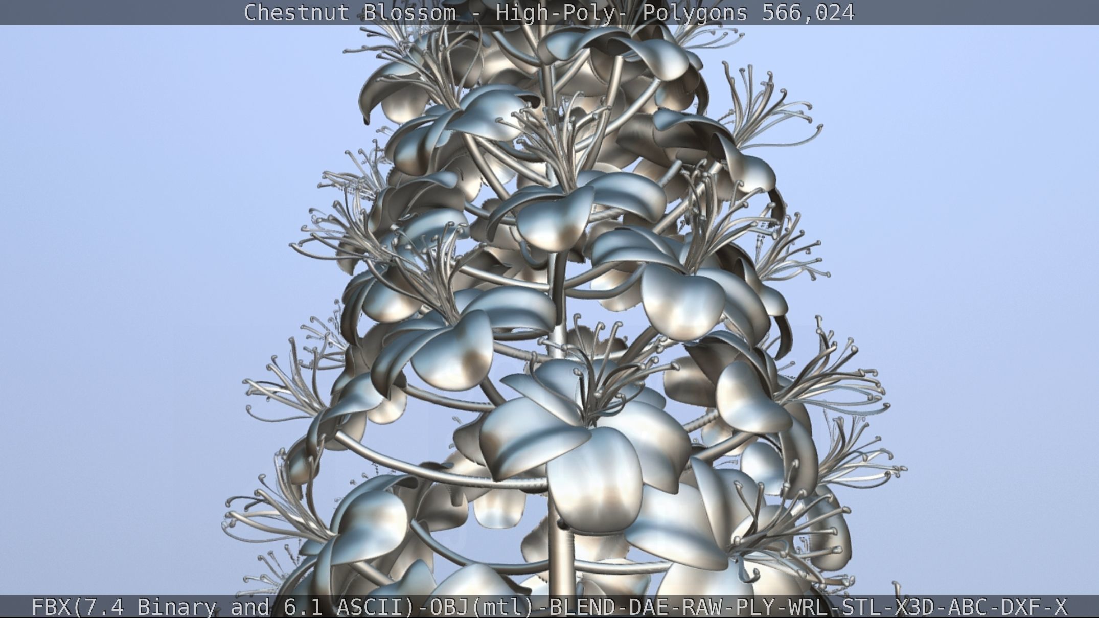 Chestnut Blossom High-Poly 3D model_121