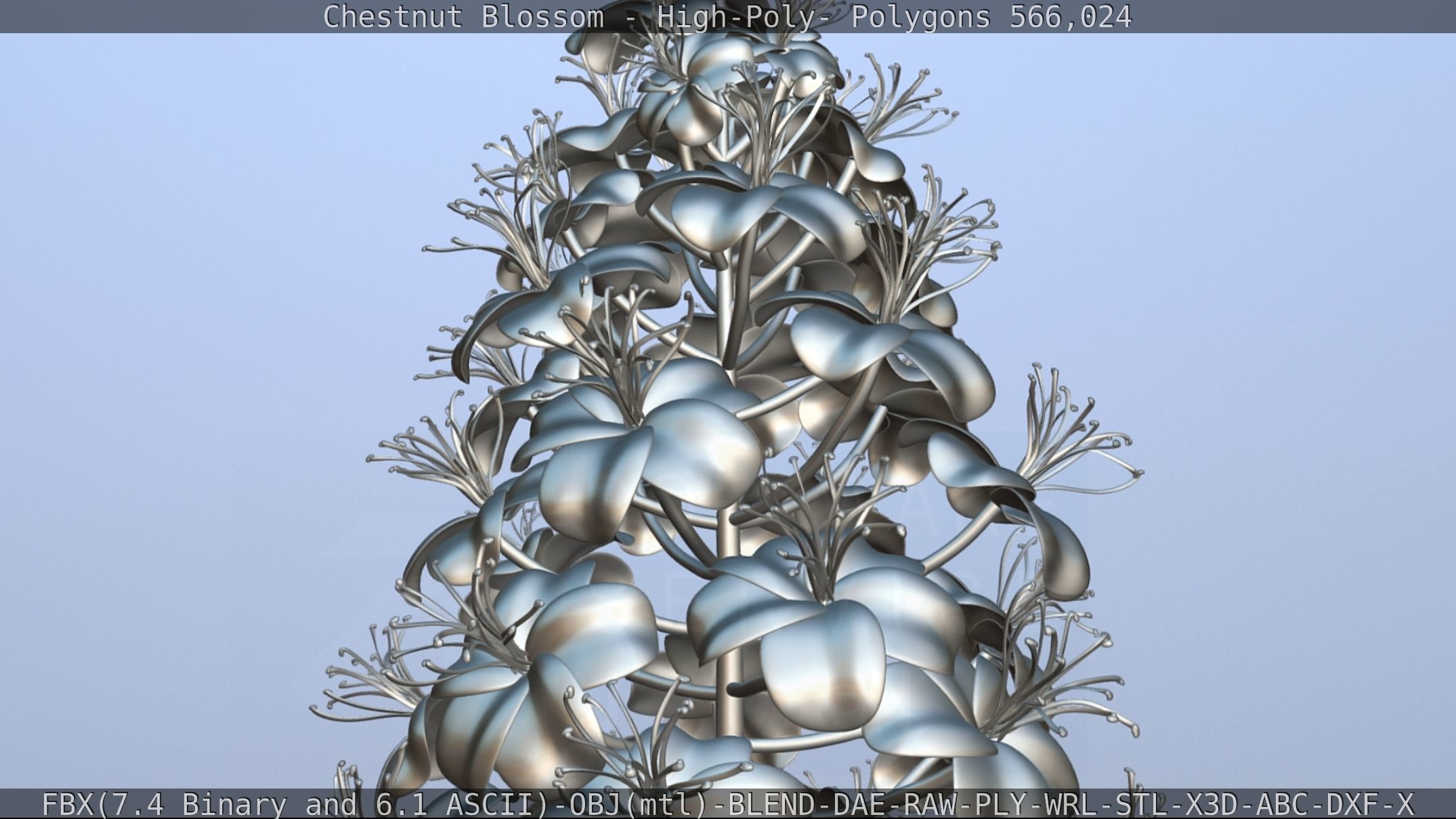 Chestnut Blossom High-Poly 3D model_106