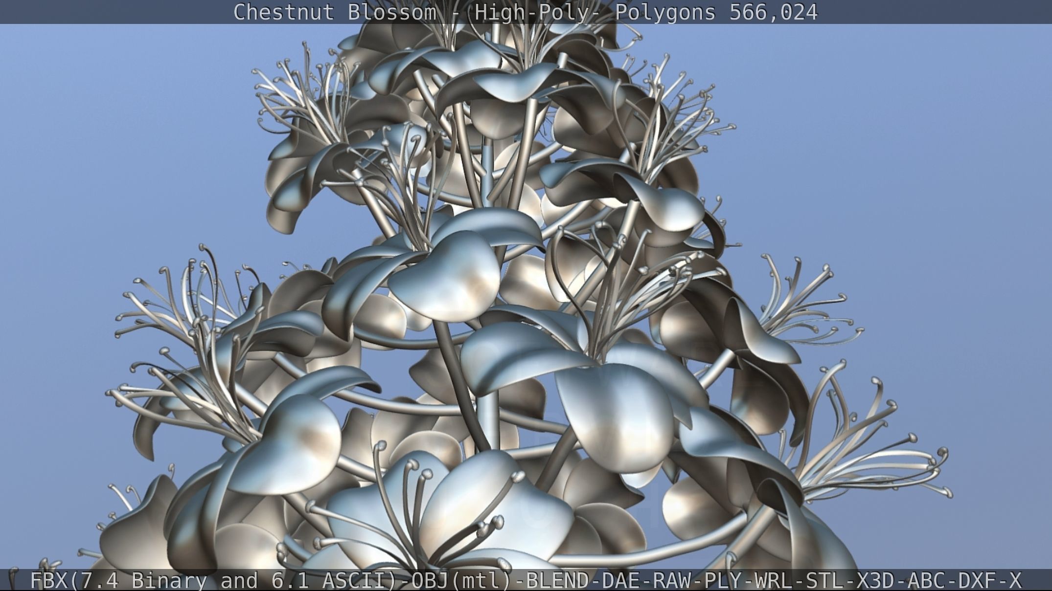 Chestnut Blossom High-Poly 3D model_101