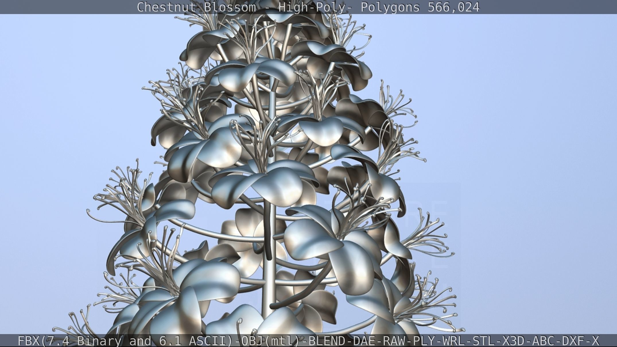 Chestnut Blossom High-Poly 3D model_122