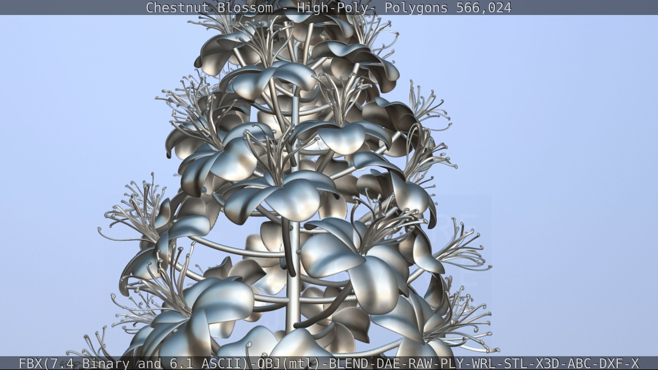Chestnut Blossom High-Poly 3D model_123