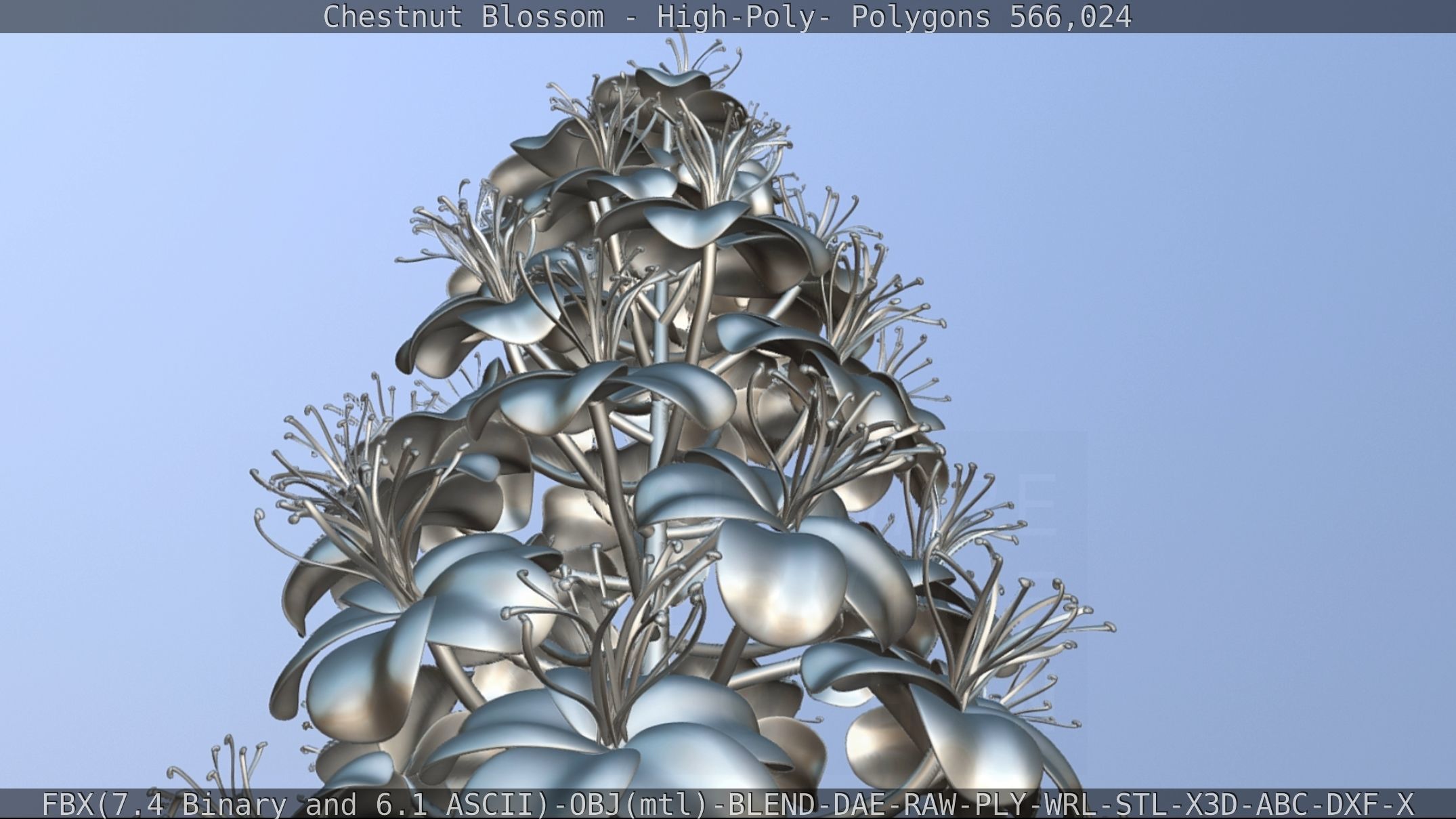 Chestnut Blossom High-Poly 3D model_109