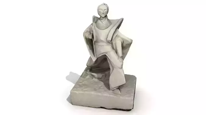Stone Samurai Statue 3D Scan