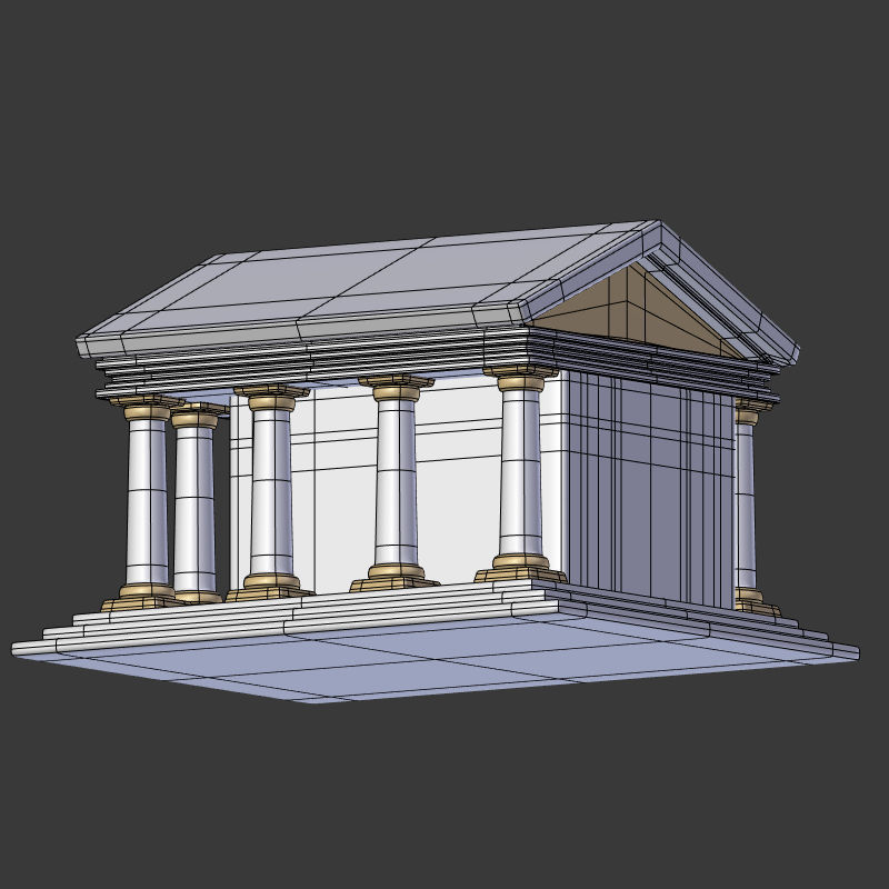 Cartoon Bank Low-poly 3D model_9