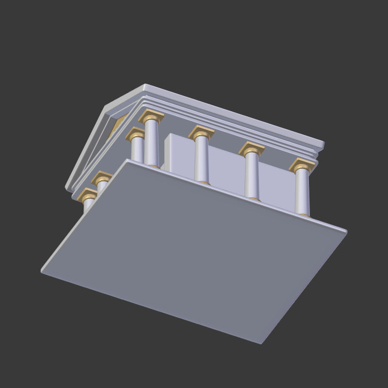 Cartoon Bank Low-poly 3D model_14