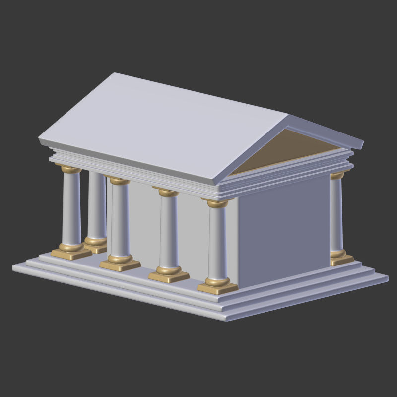 Cartoon Bank Low-poly 3D model_13