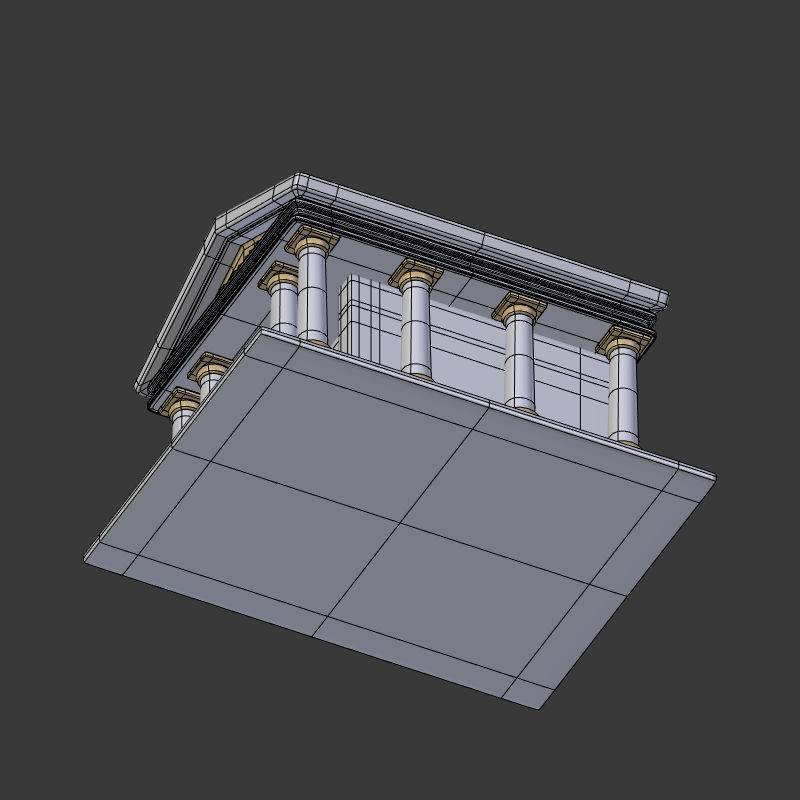 Cartoon Bank Low-poly 3D model_15