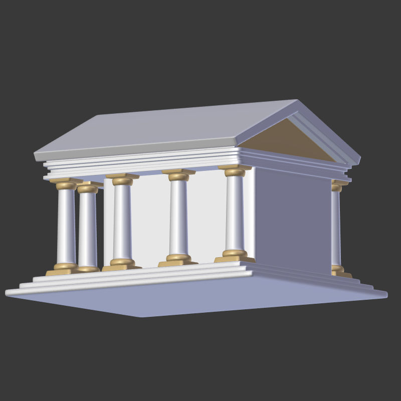 Cartoon Bank Low-poly 3D model_6