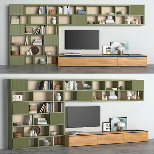 novamobili 3 tv unit with bookshelves 3D model