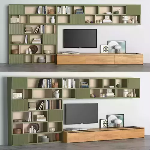 novamobili 3 tv unit with bookshelves