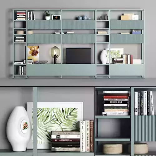novamobili 2 bookcase with bookshelves and shelves