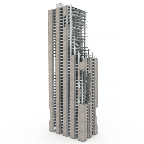NYC Demolished Building 01 Low-poly 3D model