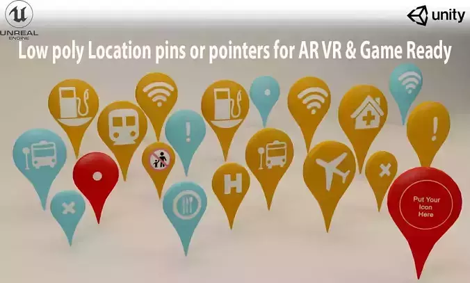 Location Pins or Icons 3D model