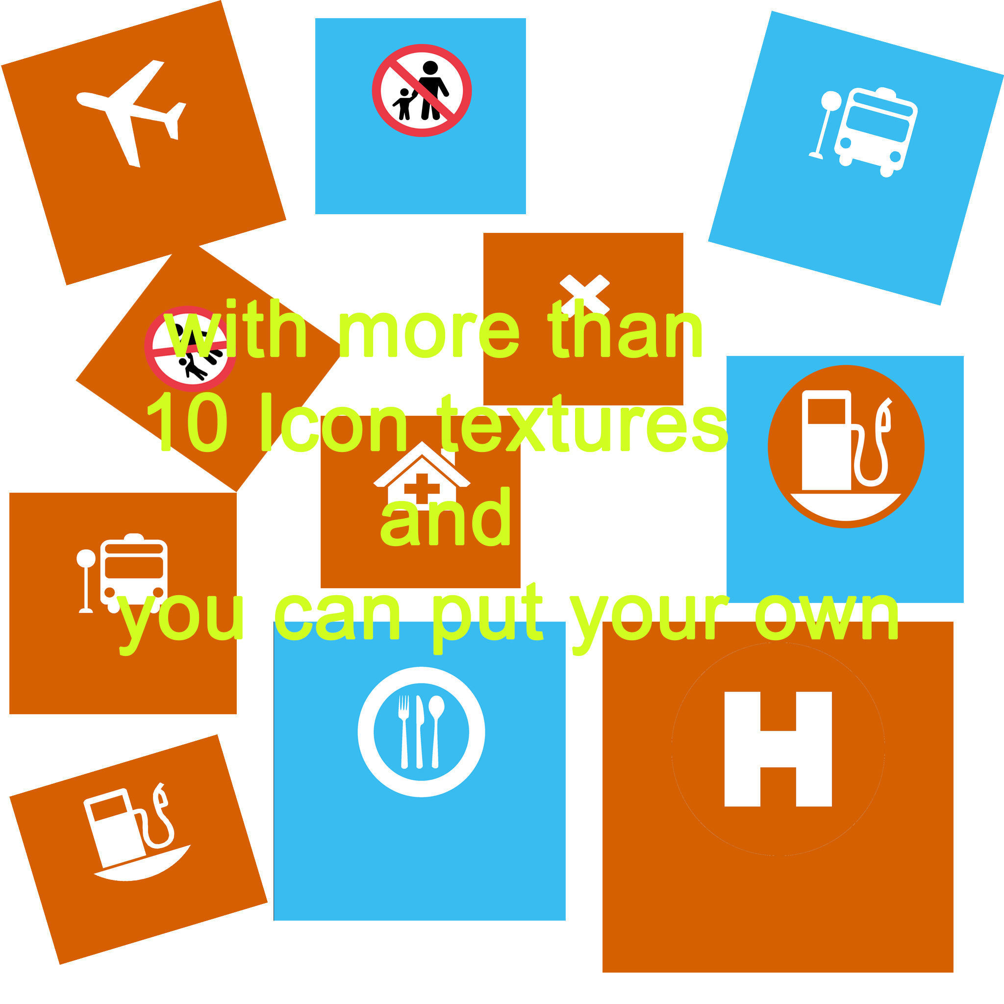 Location Pins or Icons 3D model Low-poly 3D model_1