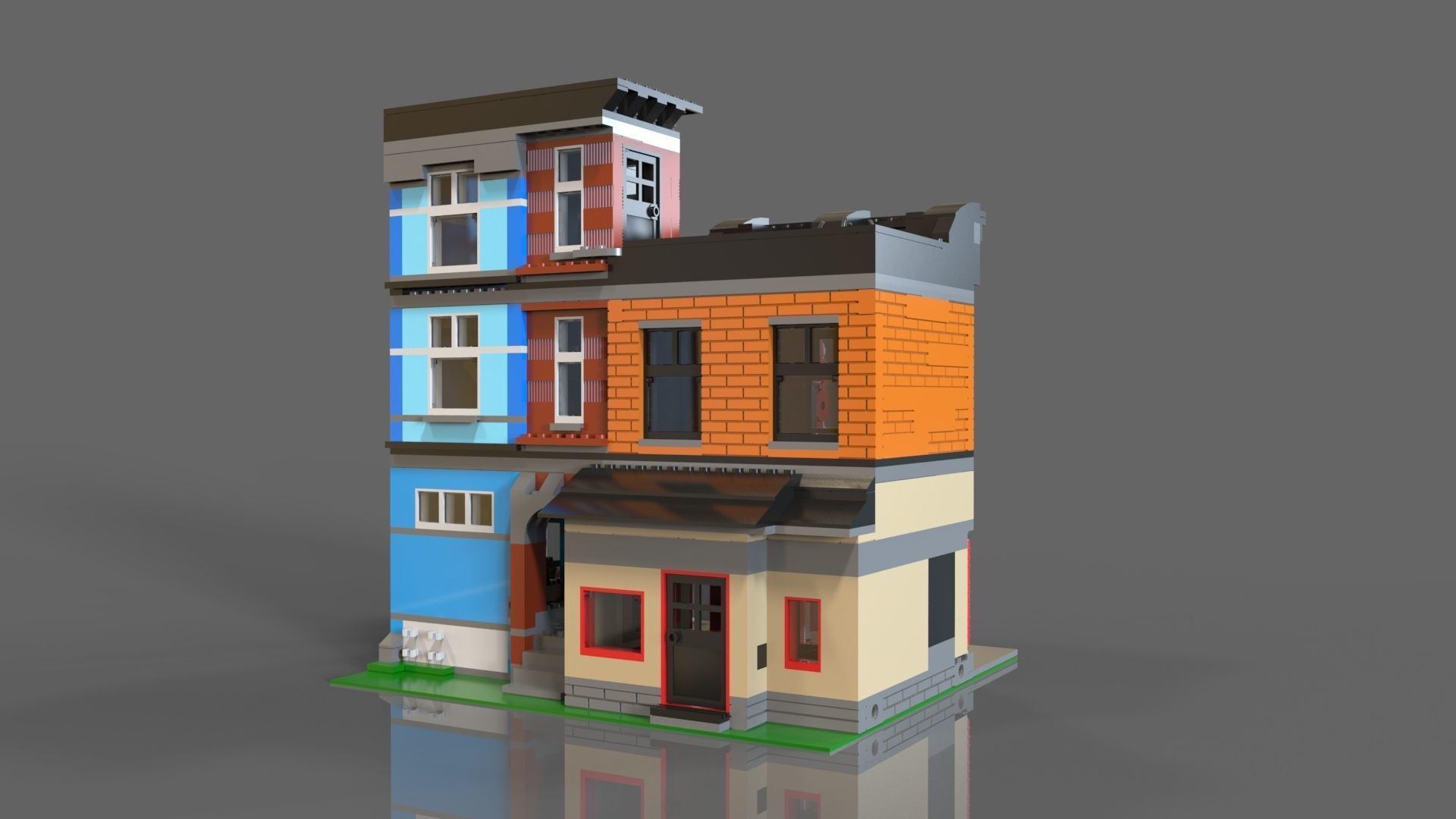 Lego Pool Low-poly 3D model_5