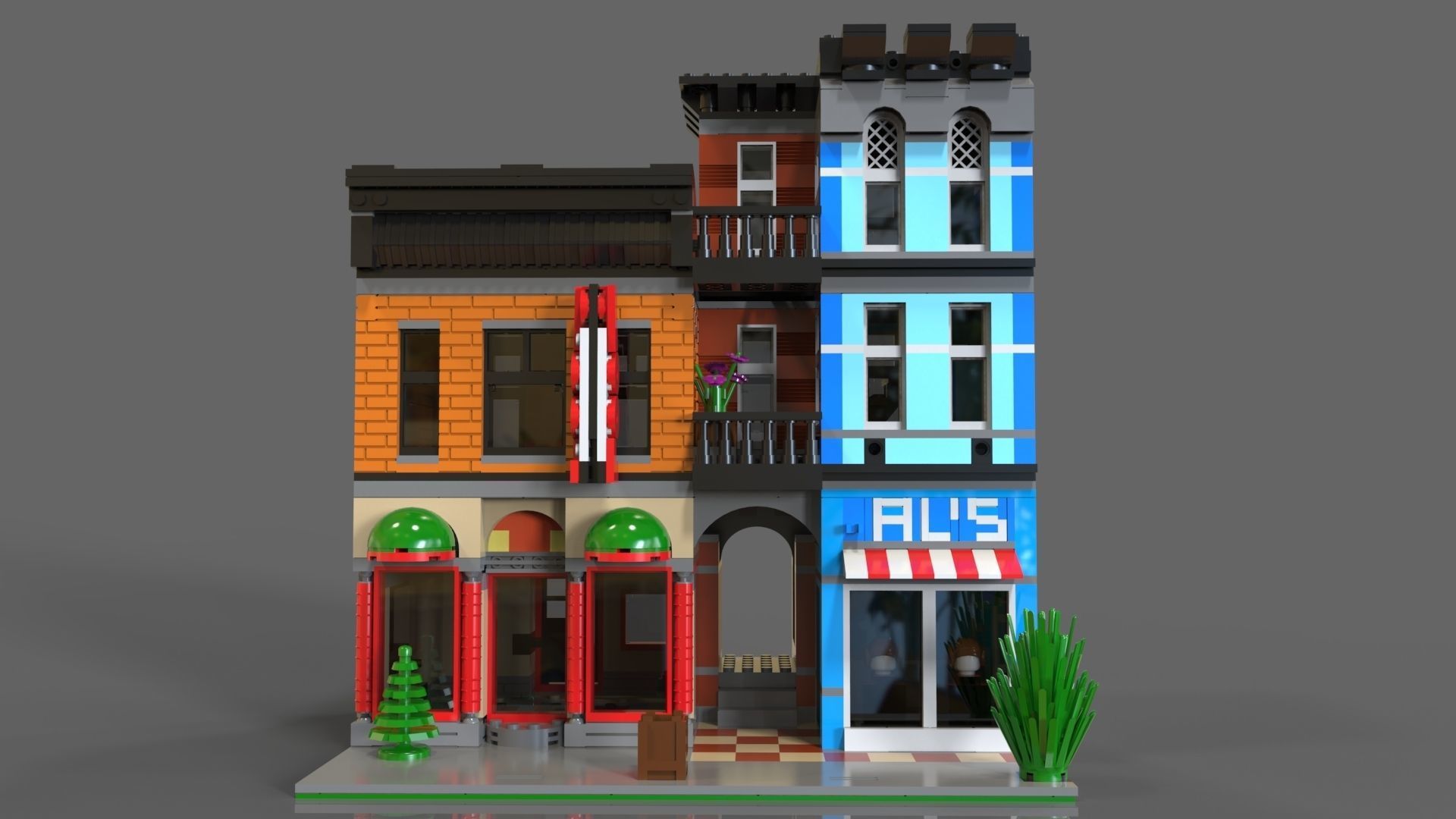 Lego Pool Low-poly 3D model_7