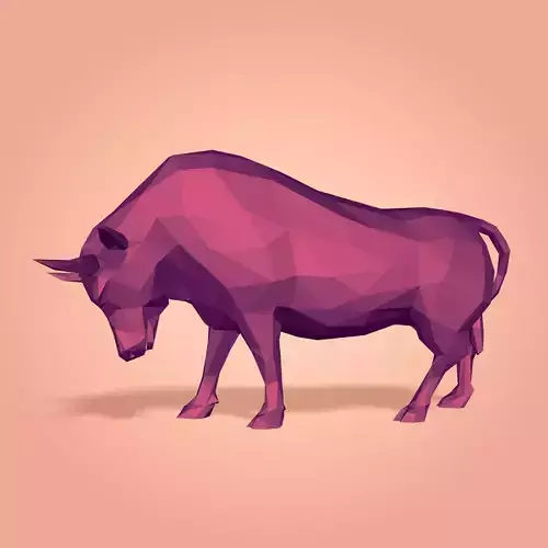 Polygonal Bull Figurine 