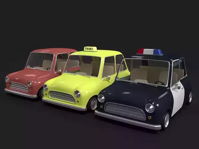 Cartoon police Car - taxi