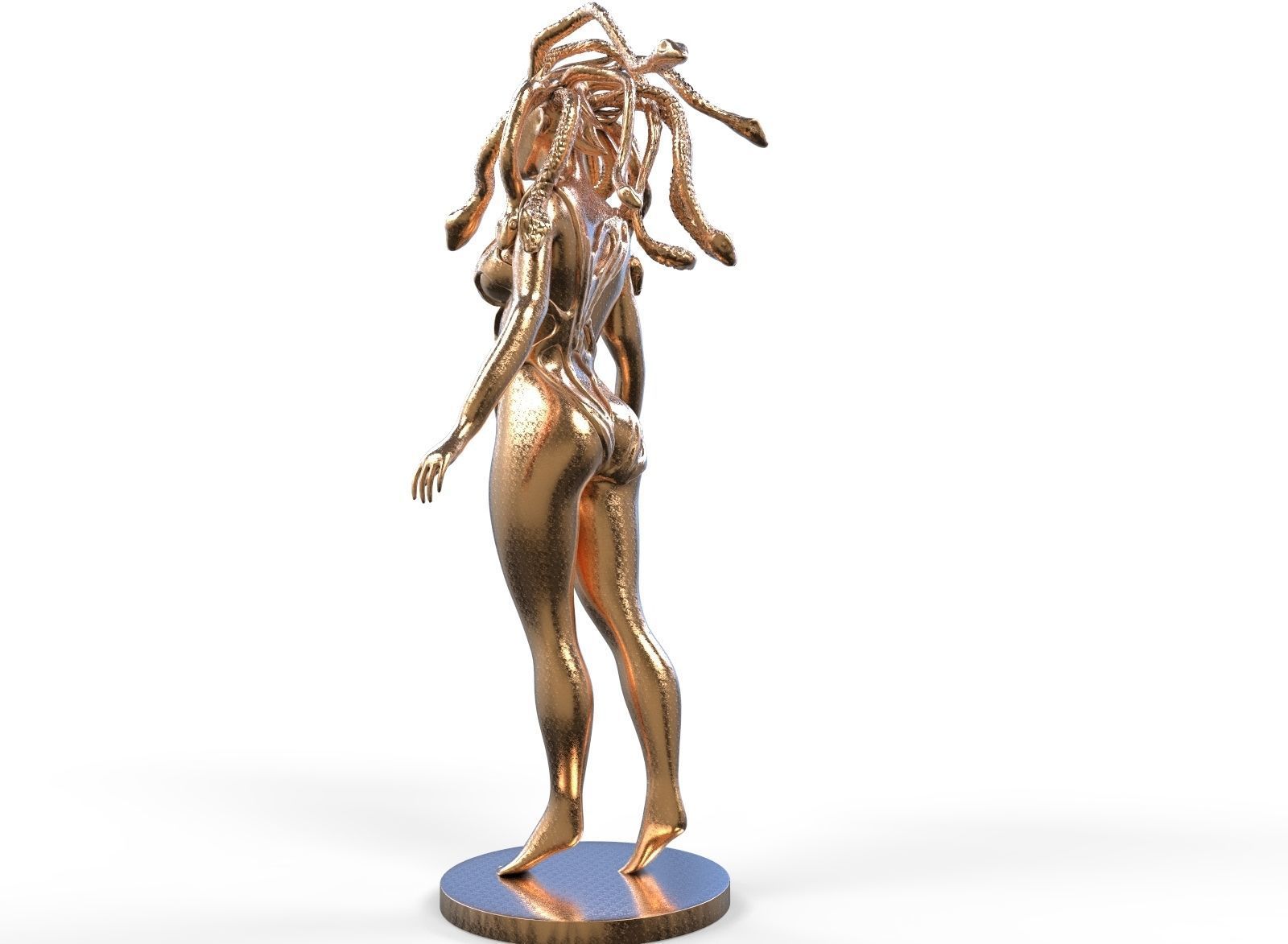 Medusa bronze statue of woman 3D print model_3