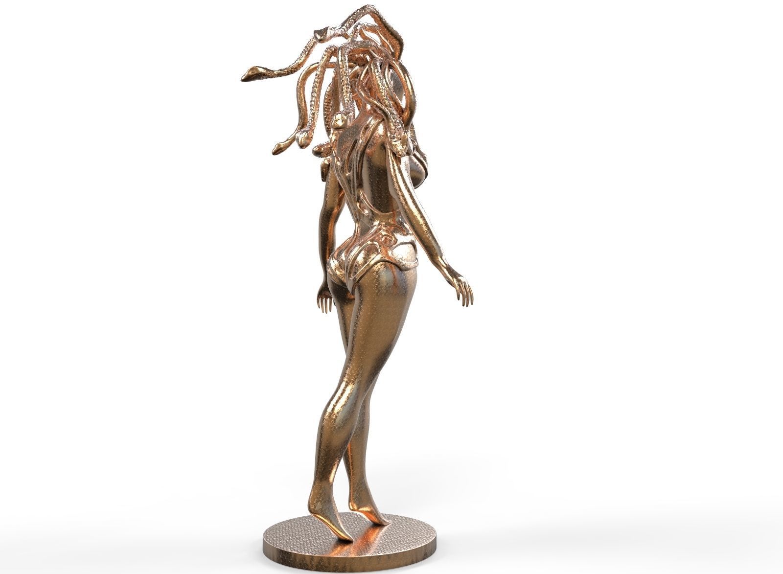 Medusa bronze statue of woman 3D print model_2