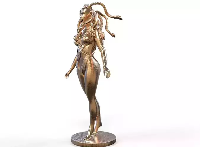 Medusa bronze statue of woman 3D print model