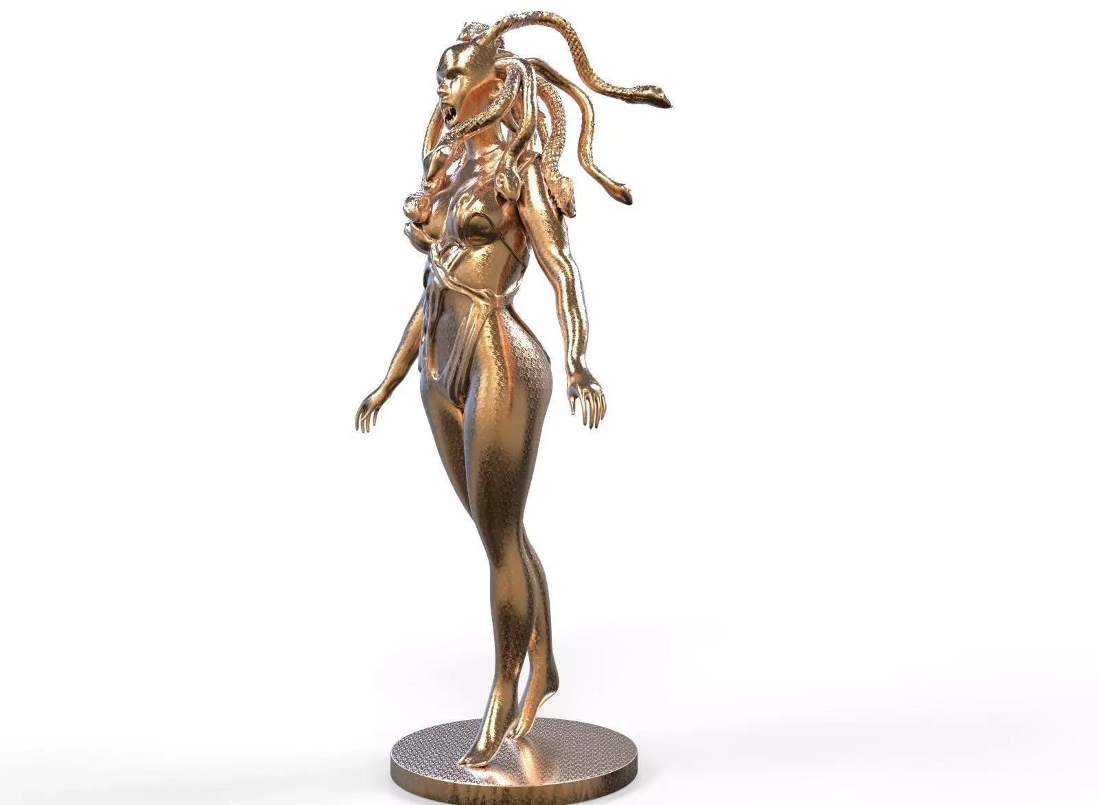 Medusa bronze statue of woman 3D print model_0