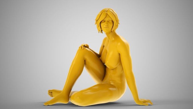 Loneliness nude woman 3D print model
