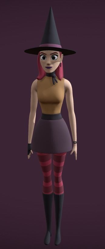 3D Challenge - Female Characters - Urban Autumn Witch 3D model_2